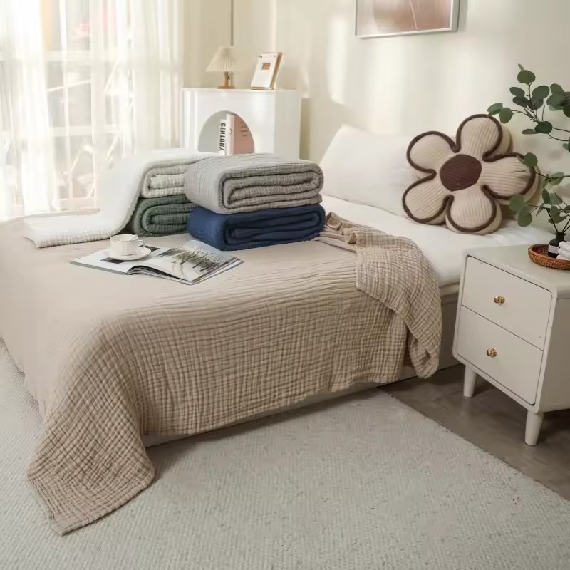Muslin Cotton Bedspread - Koce z 6 warstw bawełnianego muślinu,