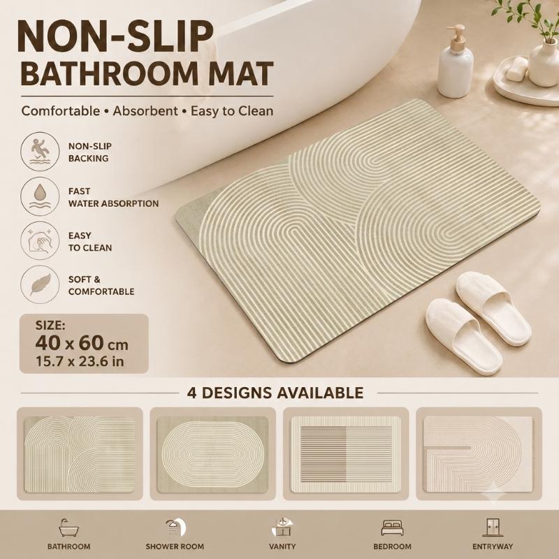 Quick Dry Diatomite Bath Mat - Mata diatomitowa do łazienki, szybkoschnąca, chłonna,