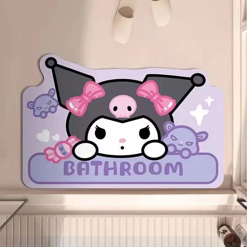 Quick Dry Diatomite Bath Mat - Mata diatomitowa z wycinanym wzorem Kuromi,