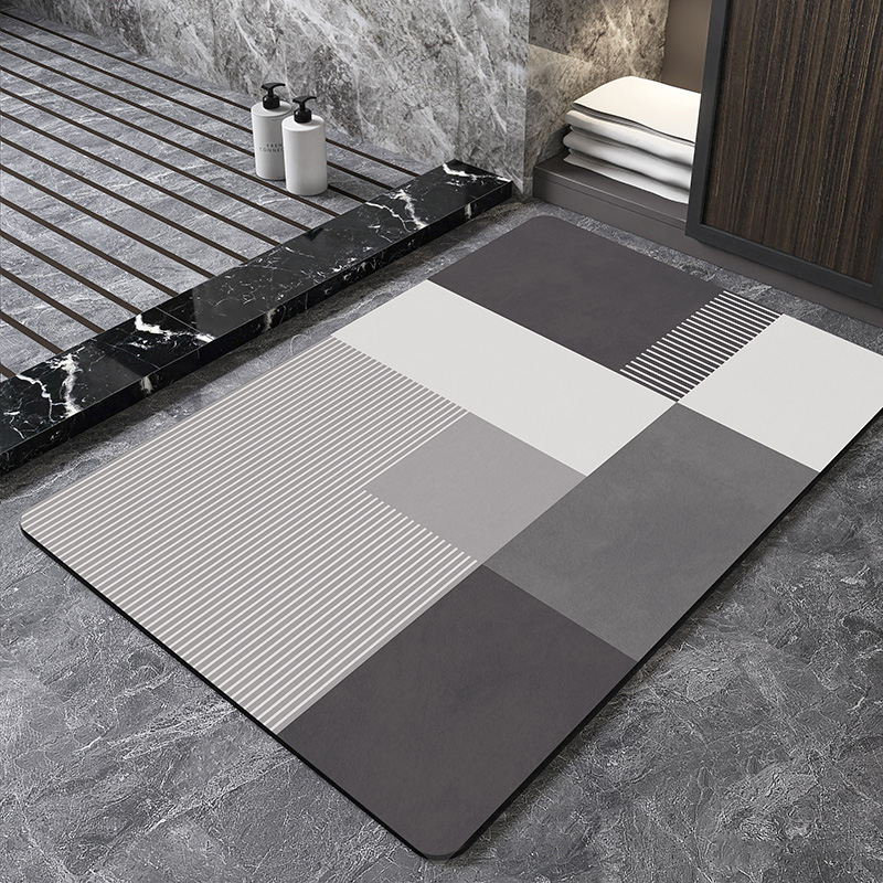 Quick Dry Diatomite Bath Mat - Nordycka Geometryczna Mata Łazienkowa z Diatomitu