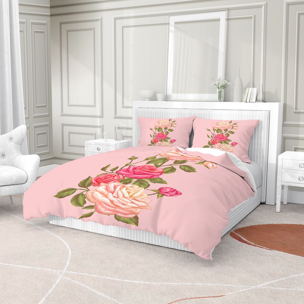 Miękki Różowy Zestaw Pościeli  – Aesthetic Floral Duvet Cover recenzja i cena