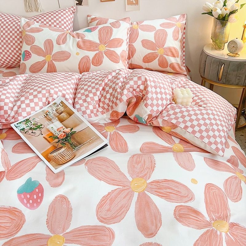 Ins Pink Flowers zestaw poście – Aesthetic Floral Duvet Cover recenzja i cena