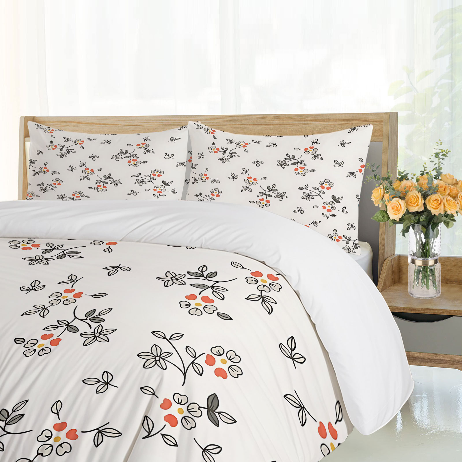 Minimalistyczny, ręcznie rysow – Aesthetic Floral Duvet Cover recenzja i cena
