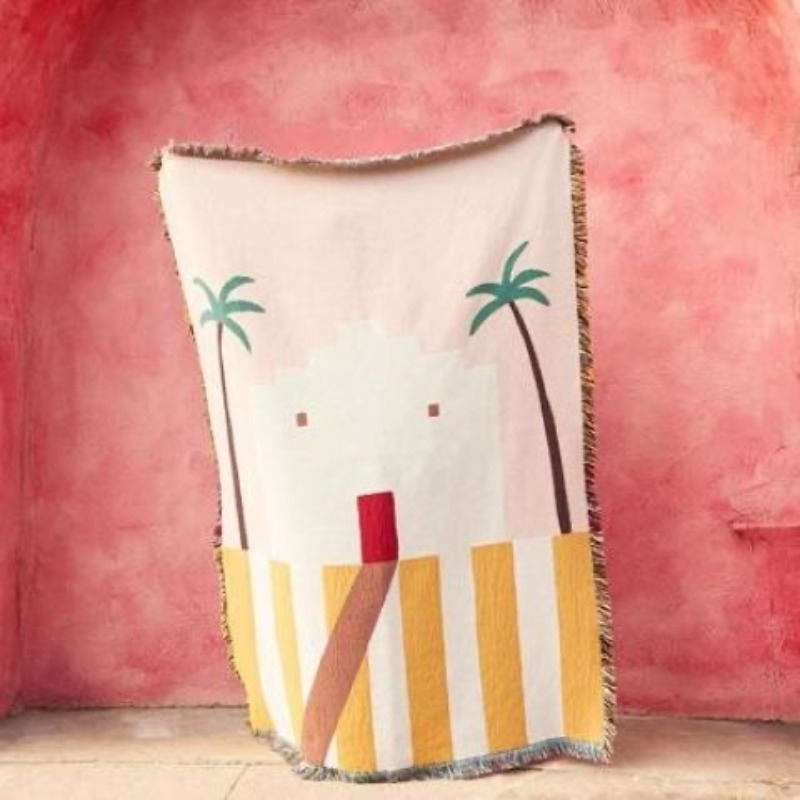 Pastelowo Różowy Koc w Kolorze – Boho Throw Blanket Fringe recenzja i cena